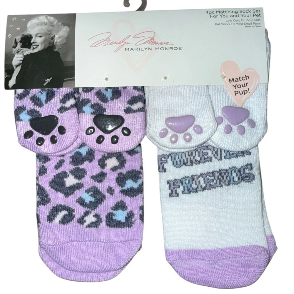 Marilyn Monroe Matching Pet and Owner Socks (small pet) 3 sets of 2 each new nwt
